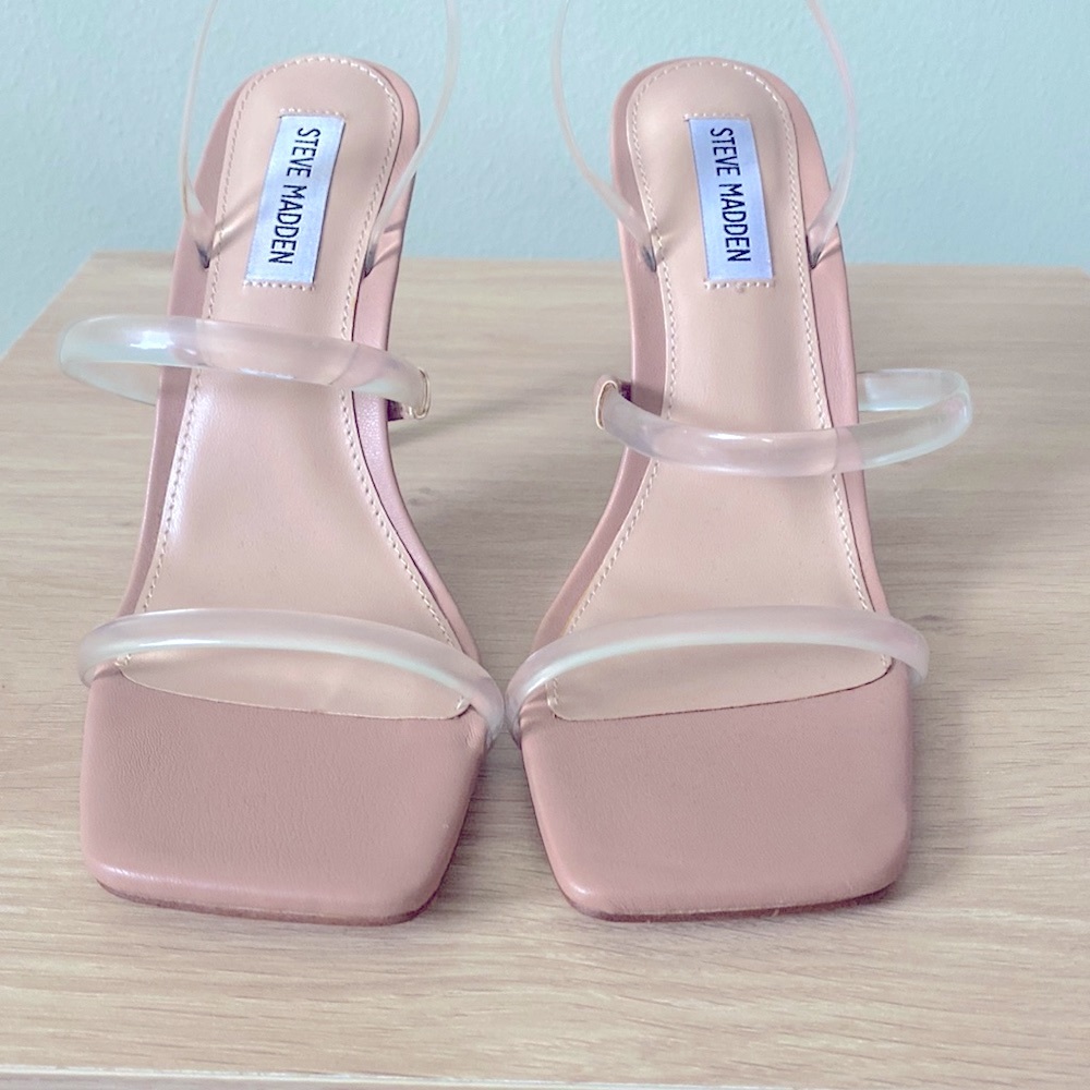Steve Madden clear Gracey strappy stilettos. Never worn